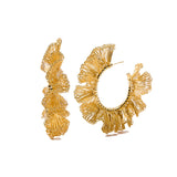 Large Gold Ruffle Earring