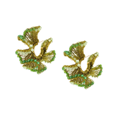 Green Ruffle Earring