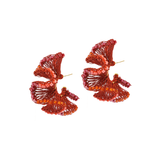 Red Ruffle Earring