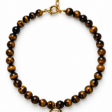 Tiger's Eye Oval Charm Necklace