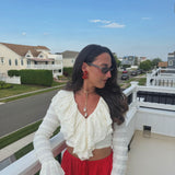 Red Ruffle Earring