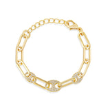 CZ Paperclip Bracelet