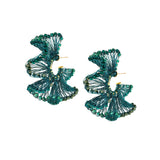 Teal Ruffle Earring