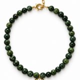 Green Oval Charm Necklace