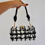 Crystal Knot Clutch - Black