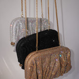 Crystal Clutch Bag - Iridescent Silver