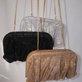 Crystal Clutch Bag - Iridescent Silver