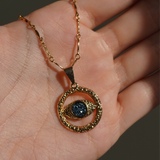 Gold + Blue Evil Eye Necklace