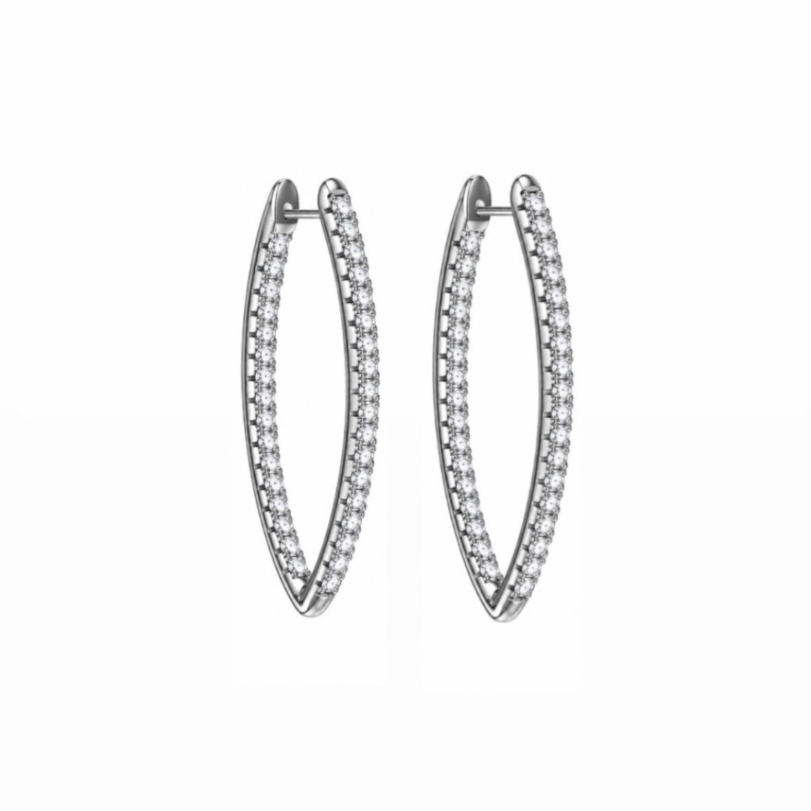 Pave Oval Hoops