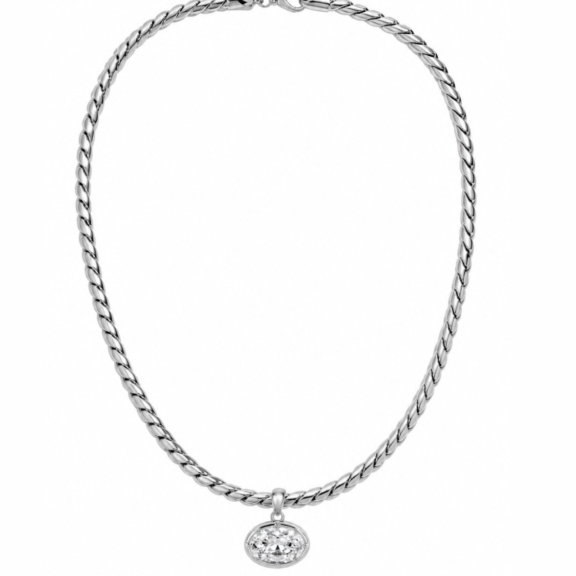Large Oval Charm Necklace