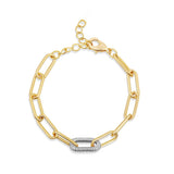 Paperclip Pave Link Bracelet