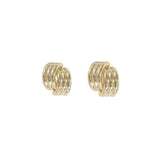 Mini Ribbed Stud | Gold