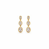 Triple Stone Drop Earring