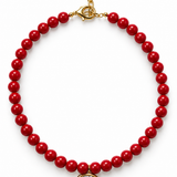 Red Oval Charm Necklace