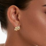 Mini Ribbed Stud | Gold